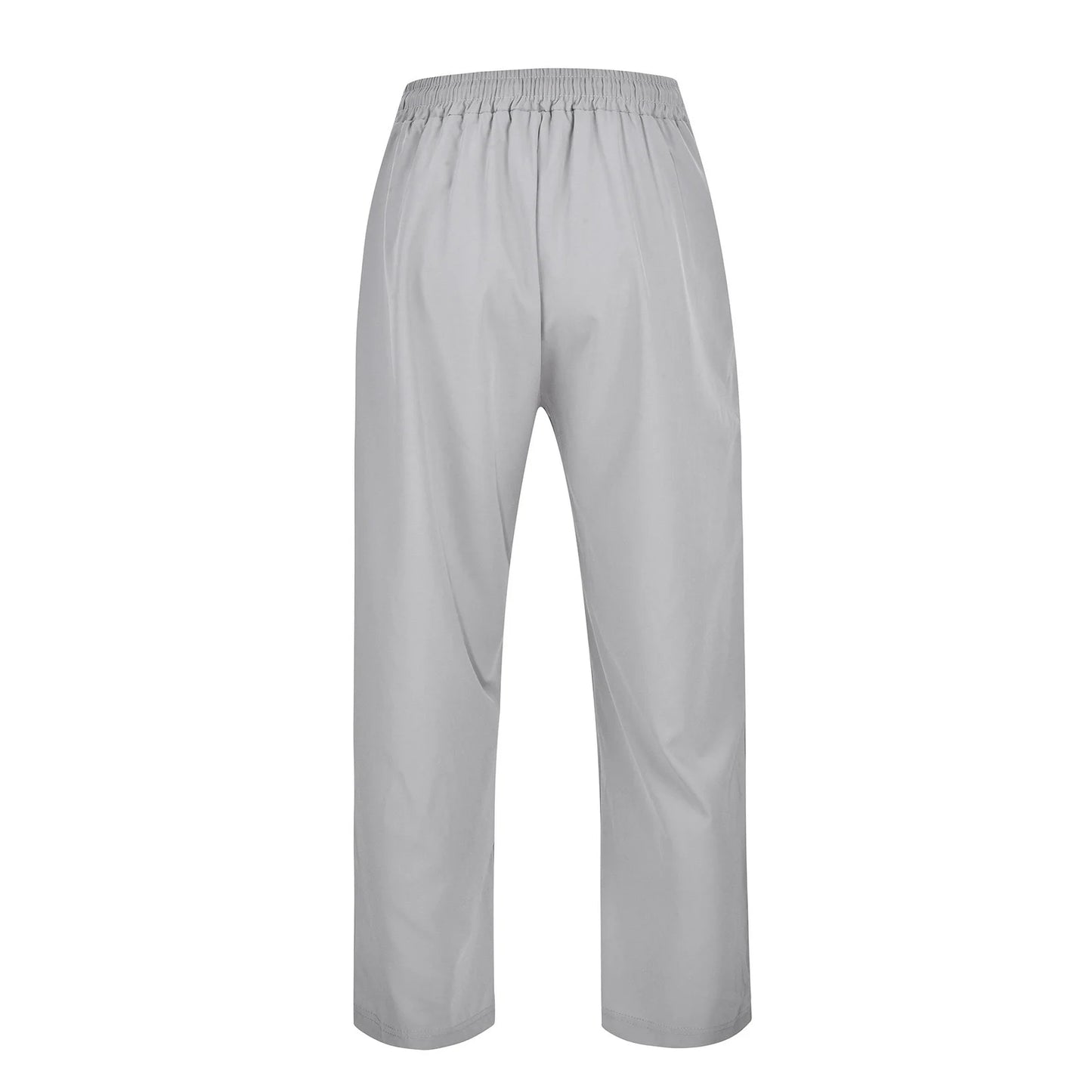 Mens Wide Leg Athletic Pants Loose Fit Drawstring Jogging Sweatpants with Pockets Running Workout Pants Casual Lounge Pants Grey