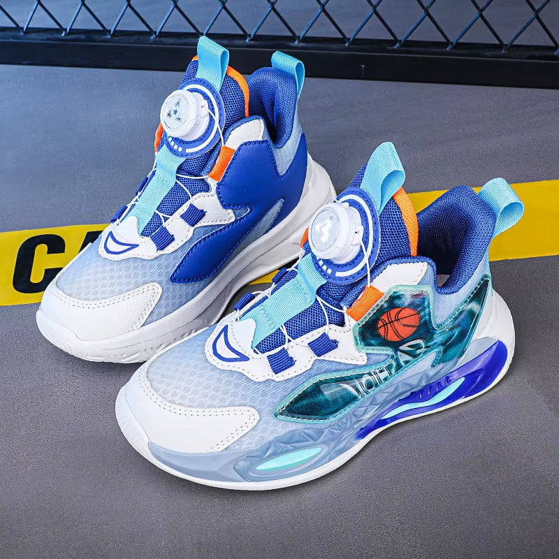 New Leather Kids Outdoor Running Shoes Boys Shoes Sneakers Fashion Casual Walking Studen Non-Slip Basketball Shoes