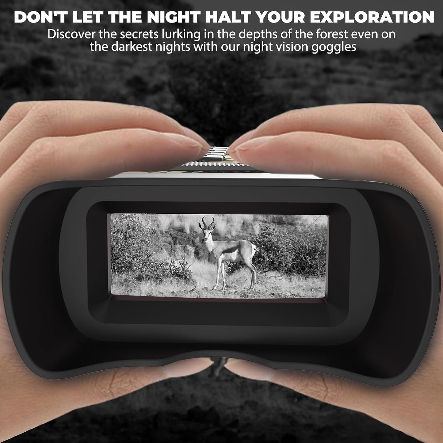 4K Night Vision Goggles– 10X Optical & 8X Digital Zoom, 1315FT Infrared Range, Rechargeable 5000Mah Battery, IPX Waterproof, Ideal for Camping