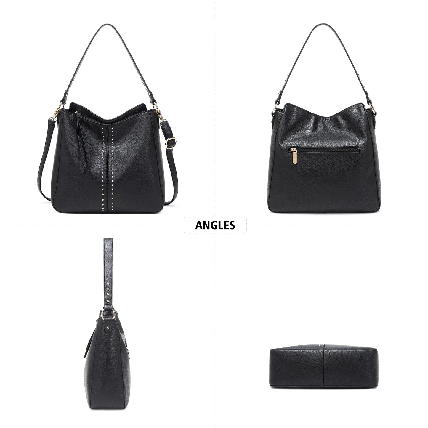 Hobo Bag for Women Crossbody Purse and Handbags Ladies Chic Shoulder Bags, Black
