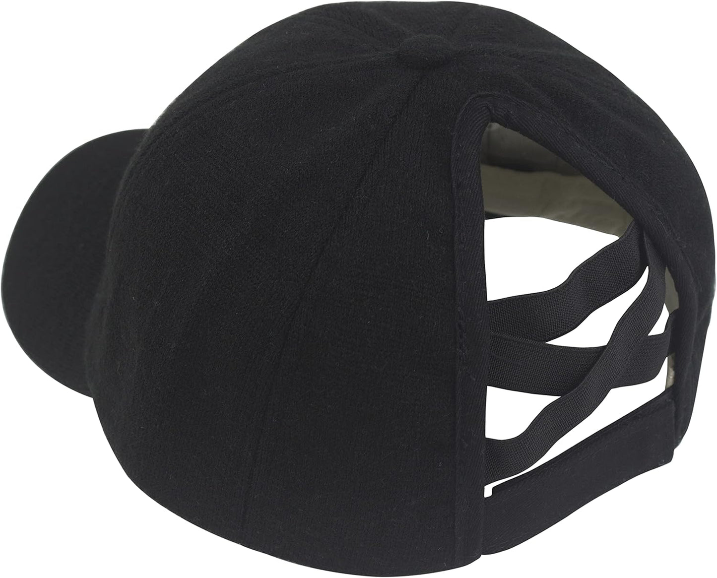 Womens Winter Criss Cross Ponytail Baseball Cap Adjustable High Messy Bun Ponycap Fuzzy Fleece Lined Knit Hat