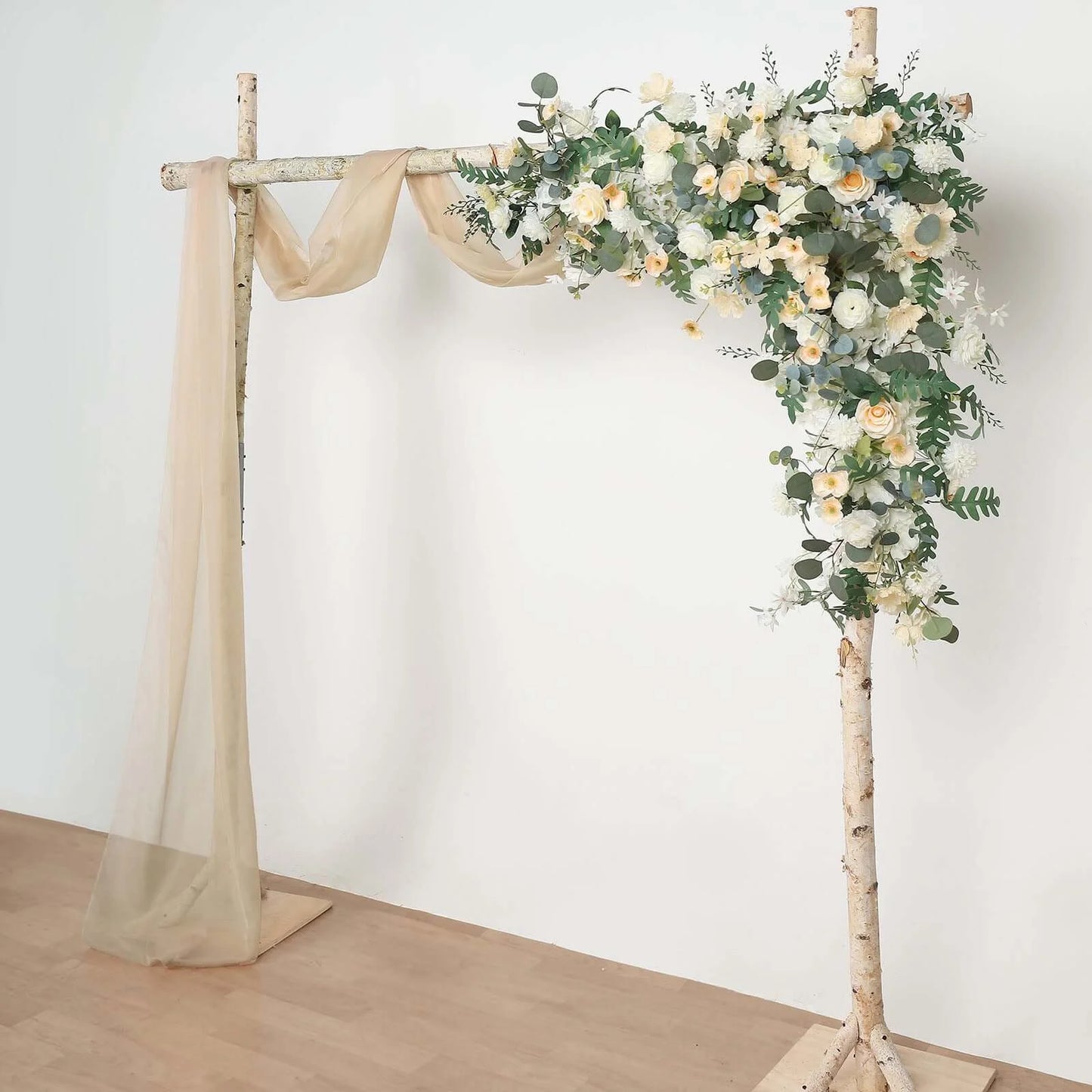 18Ft Nude Sheer Organza Curtain Panels, Window Scarf Valance Wedding Arch Draping Fabric for Top Table Event Party Home Decor Stair Bow Backdrop Curtain Decoration