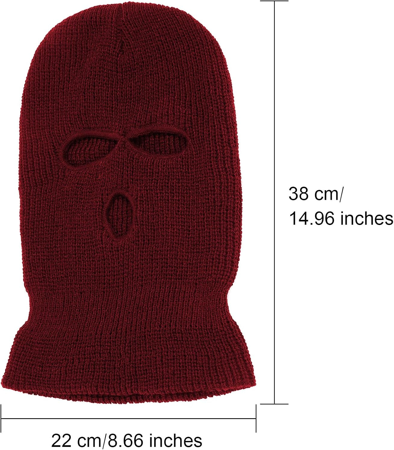 4 Pcs 3 Holes Ski Mask Full Face Cover Outdoor Balaclava Winter Knitted Neck Gaiter for Halloween Sports Cycling