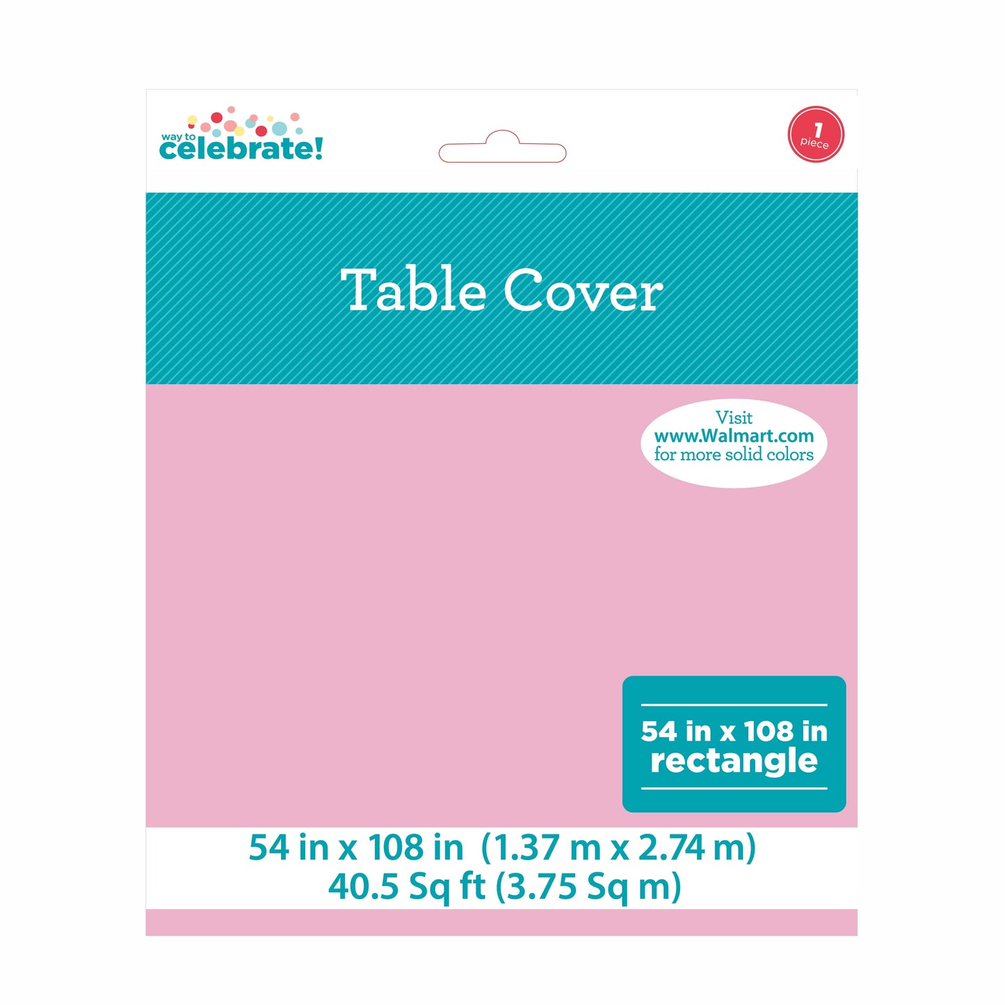 (6 Pack) Rectangular 54" X 108" Light Pink Plastic Table Cover, by