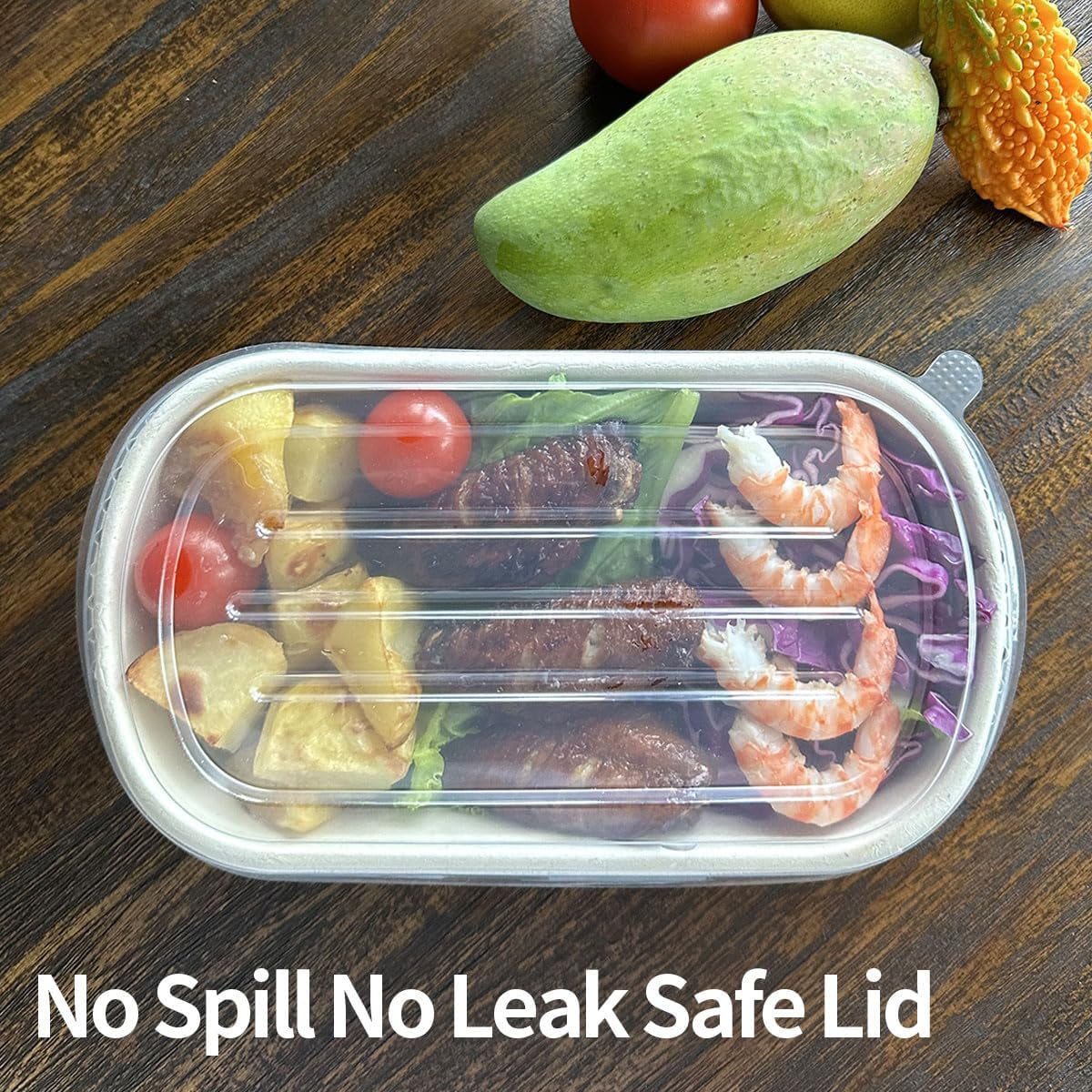 50 Pack 32 Oz Paper Meal Prep Containers with Lids for Salad, Pasta, Nacho, Burrito, Deep Large Disposable Meal Take Out Food Containers (50 Bowls 50 Lids)