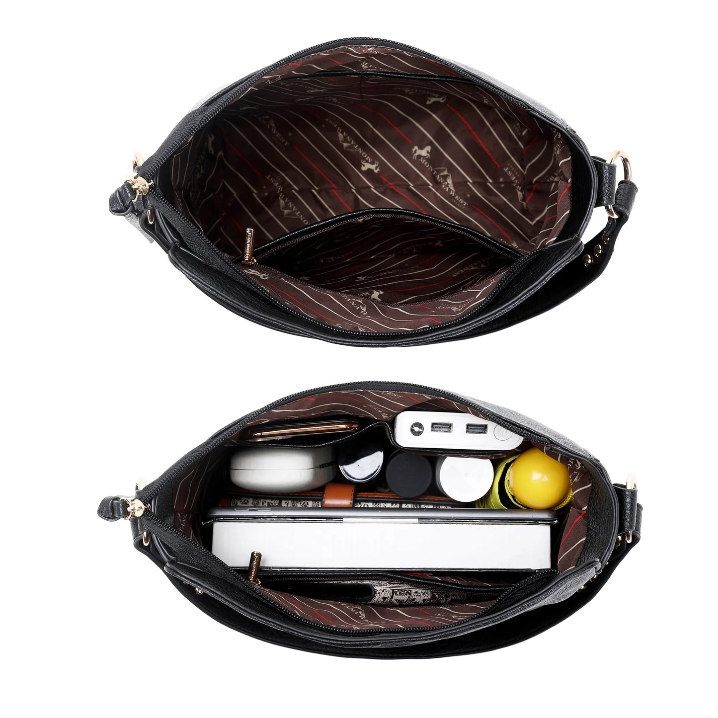 Hobo Bag for Women Crossbody Purse and Handbags Ladies Chic Shoulder Bags, Black