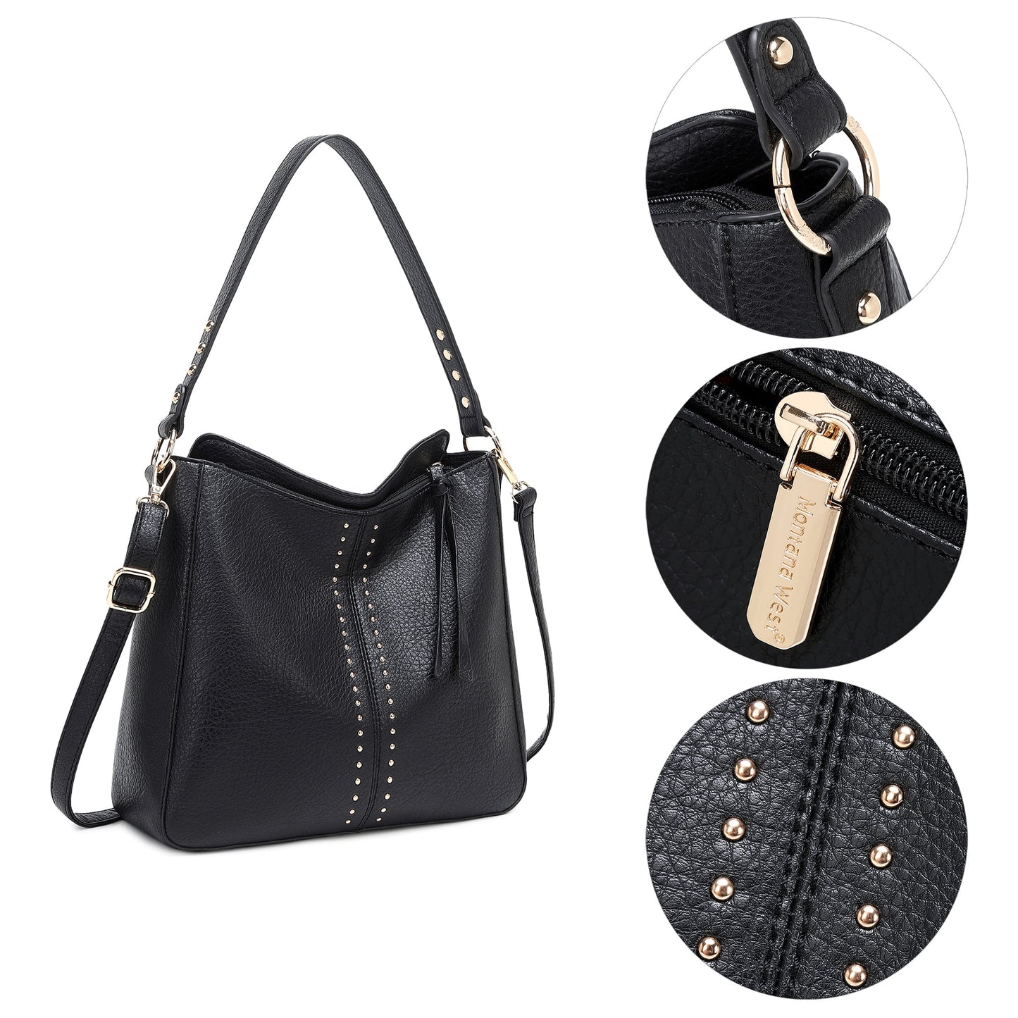 Hobo Bag for Women Crossbody Purse and Handbags Ladies Chic Shoulder Bags, Black