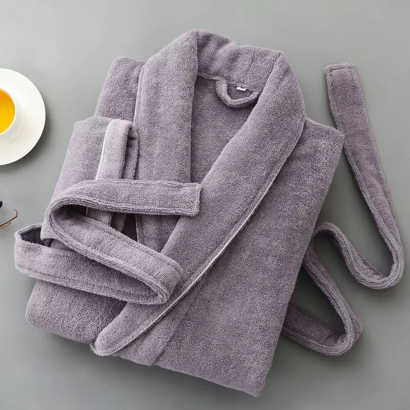 Winter Warm Homewear Casual New Robe Men Women Toweling Terry Robe100% Cotton Bathrobe Soft Ventilation Sleeprobe Casual