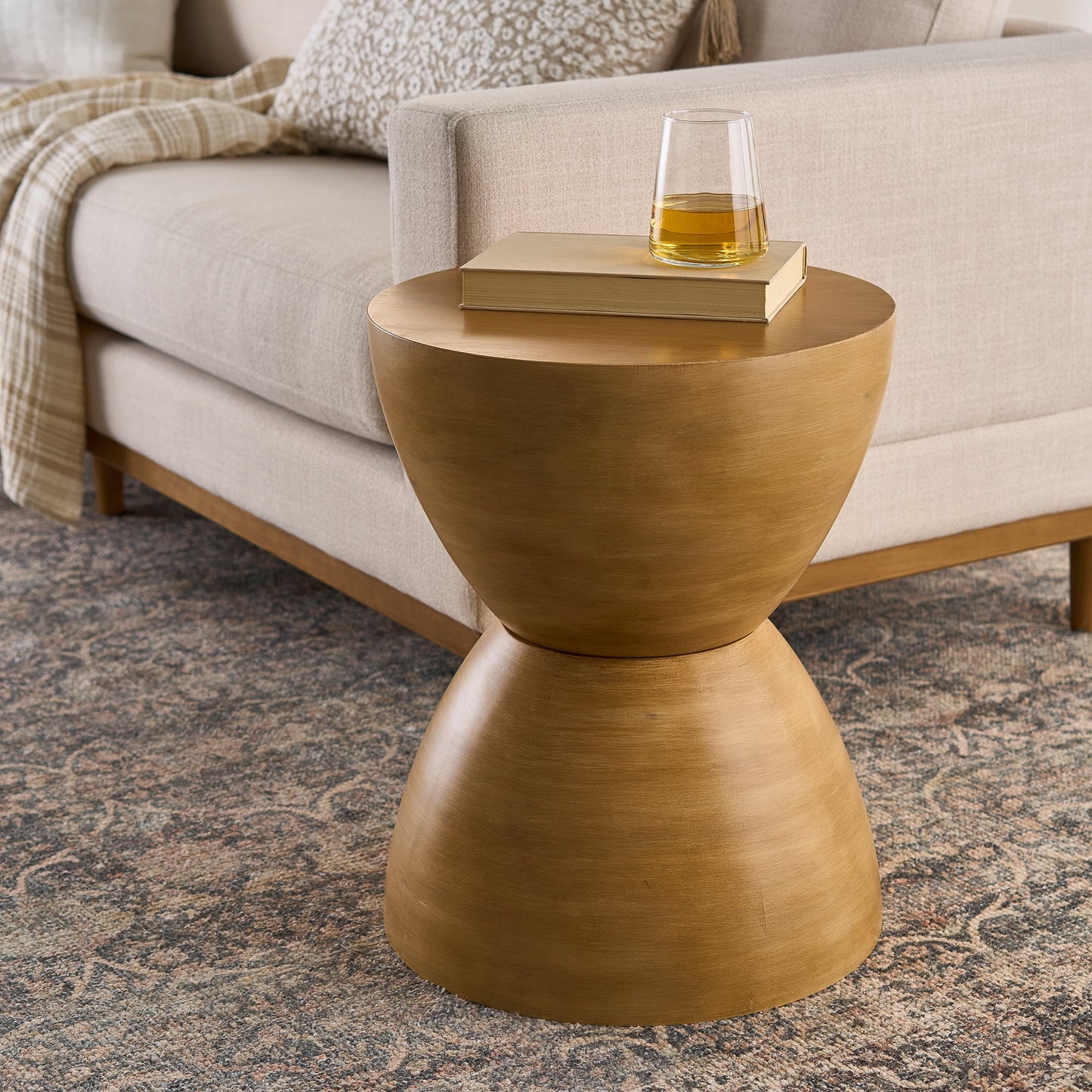 James Wood End Table, Light Honey Finish