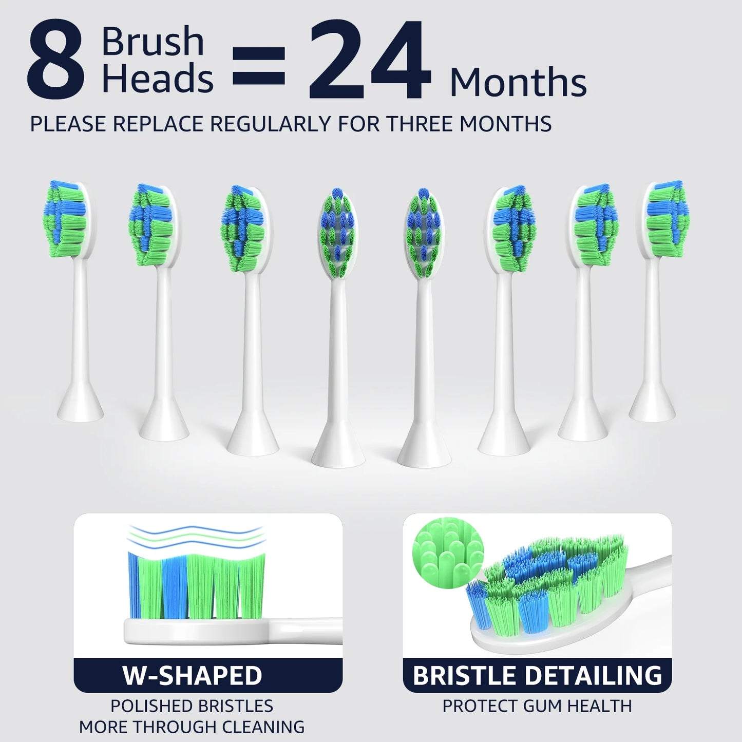 Sonic Electric Toothbrush, High Power Rechargeable Toothbrushes, with 8 Brush Heads for Adults and Kids, 15 Adjustable Modes, Built-In 2-Minute Smart Timer, 4 Hours Fast Charge, White