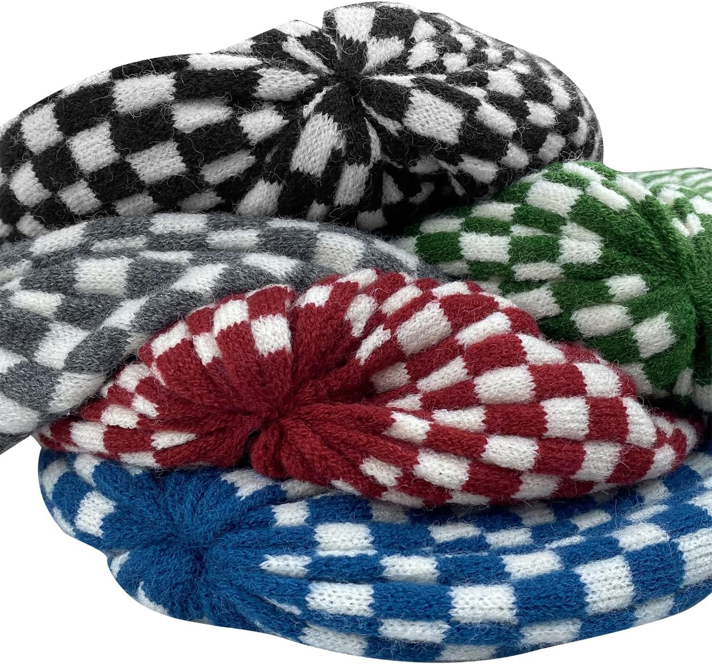 Plaid Slouch Beanie Skull Cap Oversized Long Baggy Winter Warm Hats Soft Ski Hat Slouchy Skullies Cap
