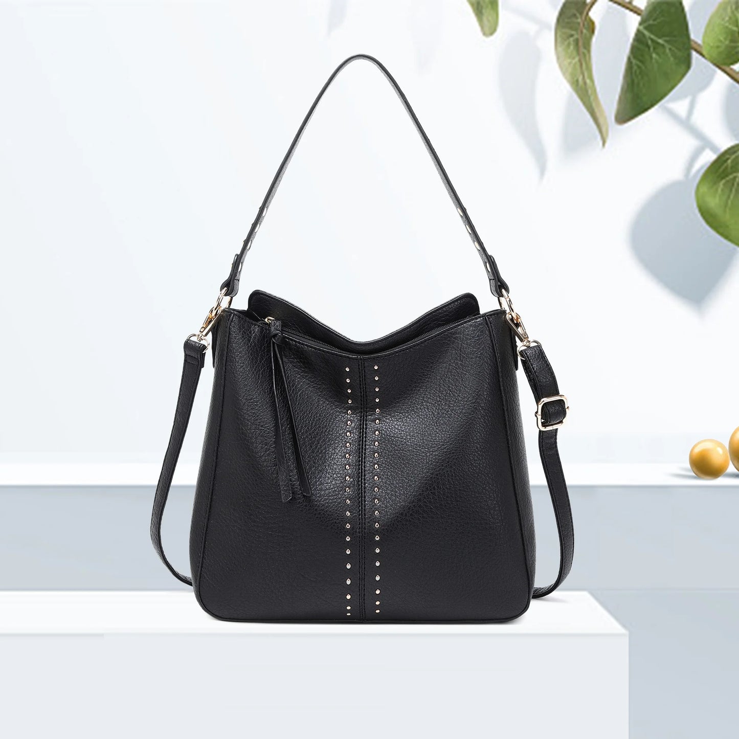 Hobo Bag for Women Crossbody Purse and Handbags Ladies Chic Shoulder Bags, Black