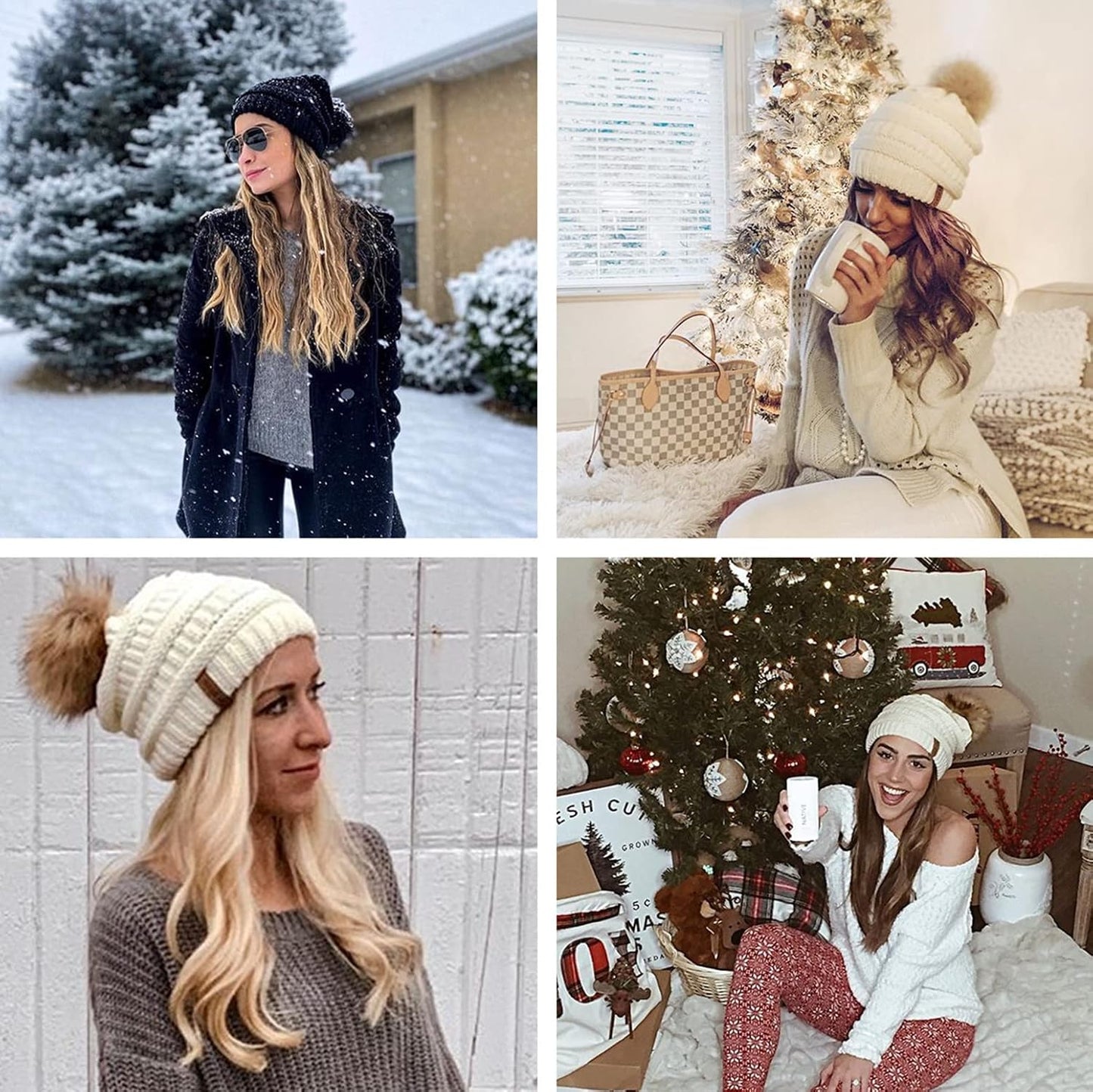 Womens Winter Hat Slouchy Beanie for Women Knitted Winter Hats