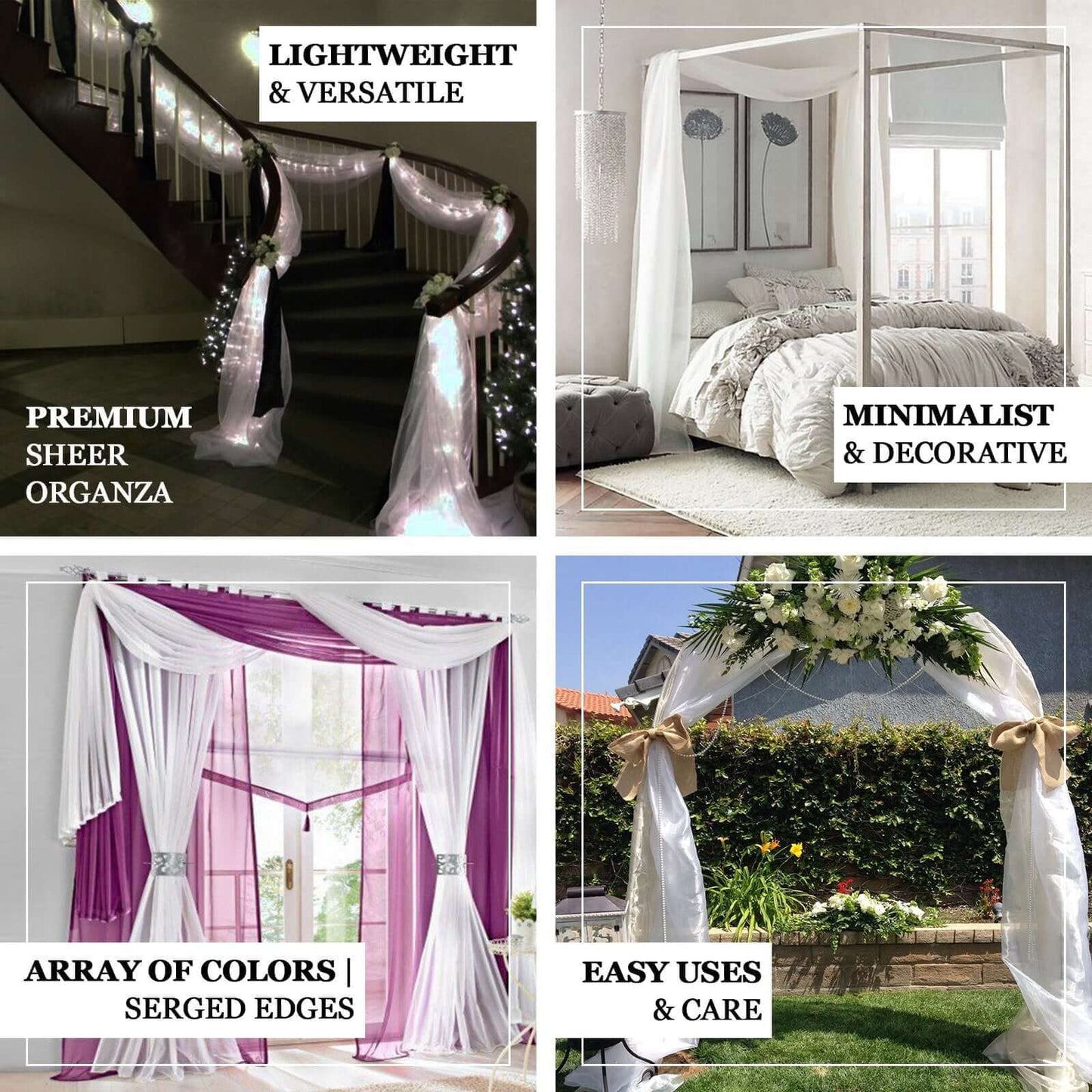18Ft Nude Sheer Organza Curtain Panels, Window Scarf Valance Wedding Arch Draping Fabric for Top Table Event Party Home Decor Stair Bow Backdrop Curtain Decoration