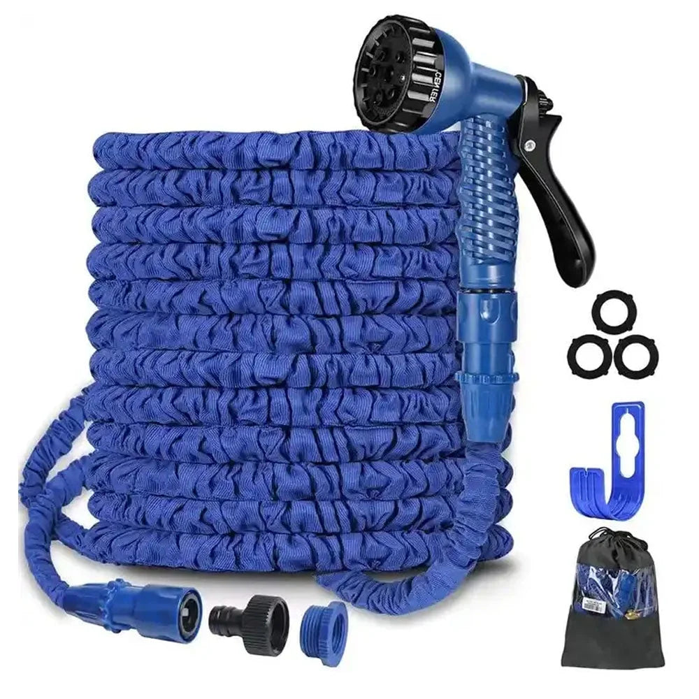 75Ft Expanding Garden Hose Heavy Duty Flexible No-Kink Expandable Extra-Strength Water Hose with Multi-Setting Spray Nozzle and Hose Holder Blue Green Black - 25Ft 50Ft 75Ft 100Ft 150Ft