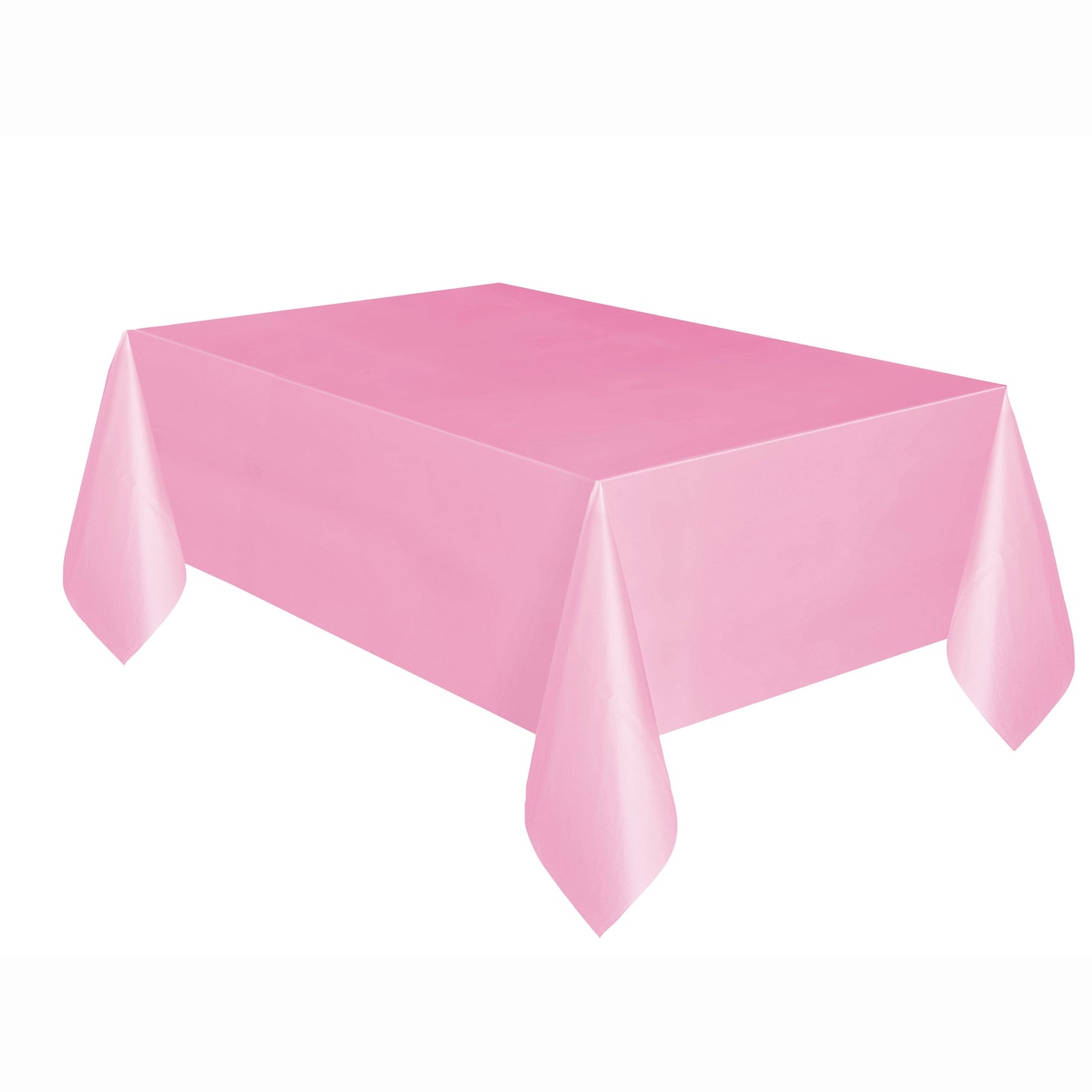 (6 Pack) Rectangular 54" X 108" Light Pink Plastic Table Cover, by