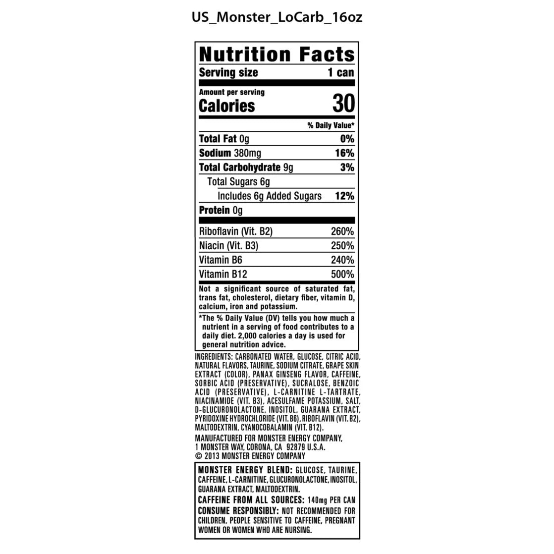 , Locarb , Energy Drink, 12 Pack - 16 Fl Oz