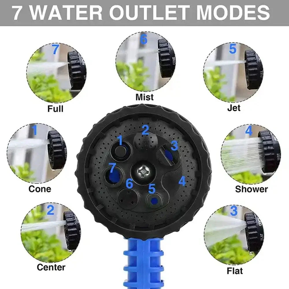 75Ft Expanding Garden Hose Heavy Duty Flexible No-Kink Expandable Extra-Strength Water Hose with Multi-Setting Spray Nozzle and Hose Holder Blue Green Black - 25Ft 50Ft 75Ft 100Ft 150Ft