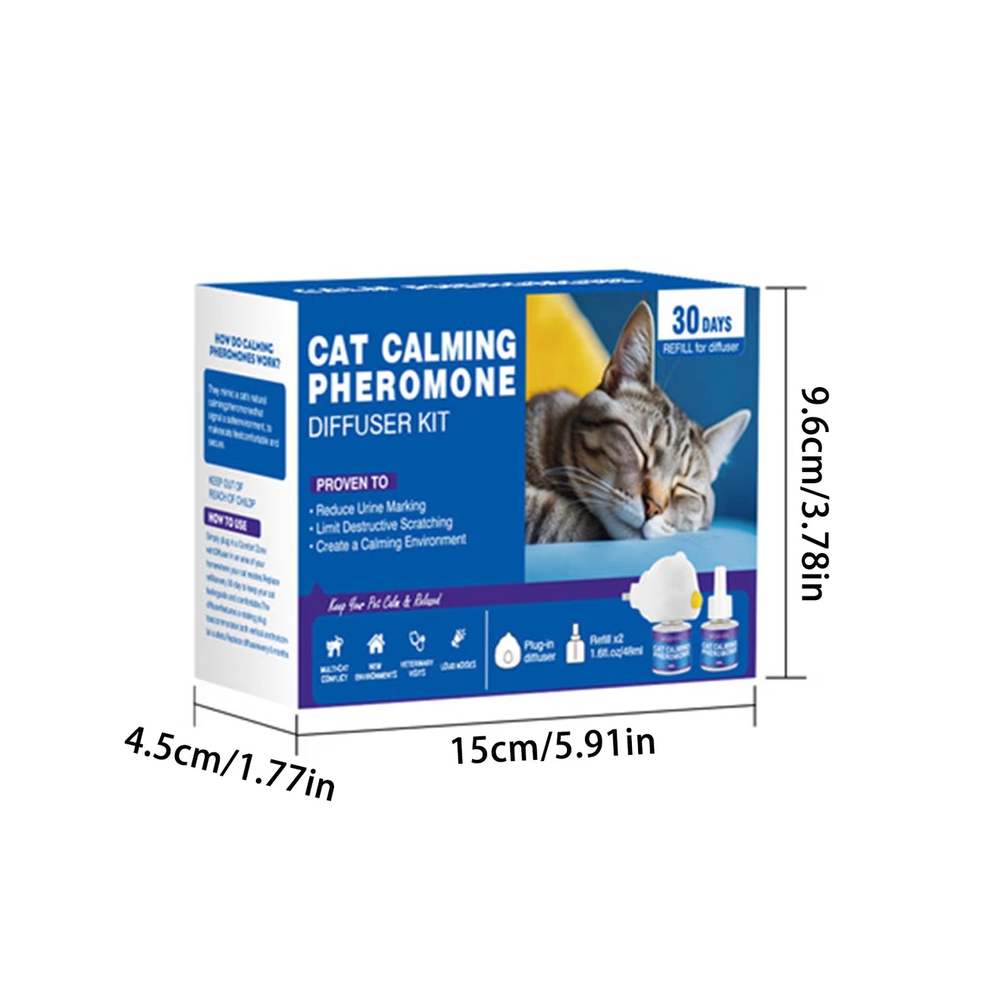48/96Ml Pet Calming Diffuser Comfort Natural Pheromone Diffuser Calming Pheromone Long Lasting Calming Diffuser for Cats, Dogs