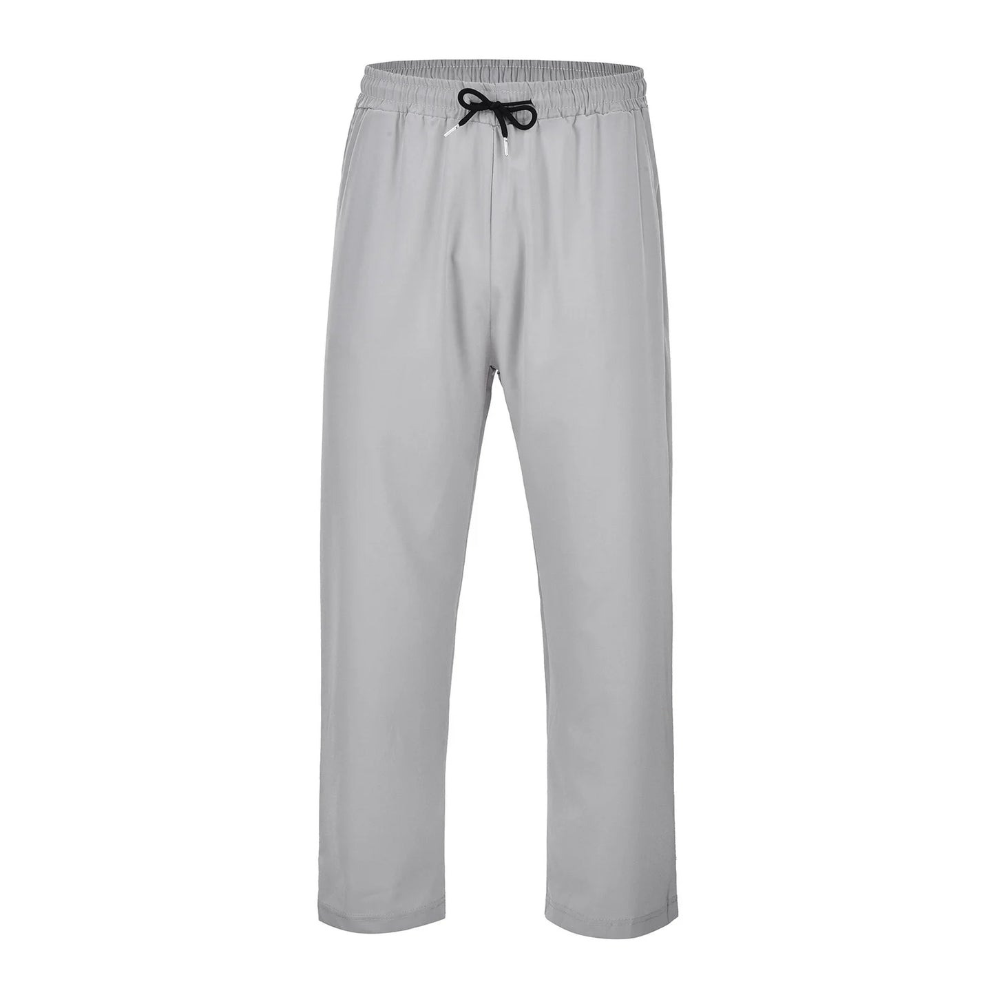Mens Wide Leg Athletic Pants Loose Fit Drawstring Jogging Sweatpants with Pockets Running Workout Pants Casual Lounge Pants Grey