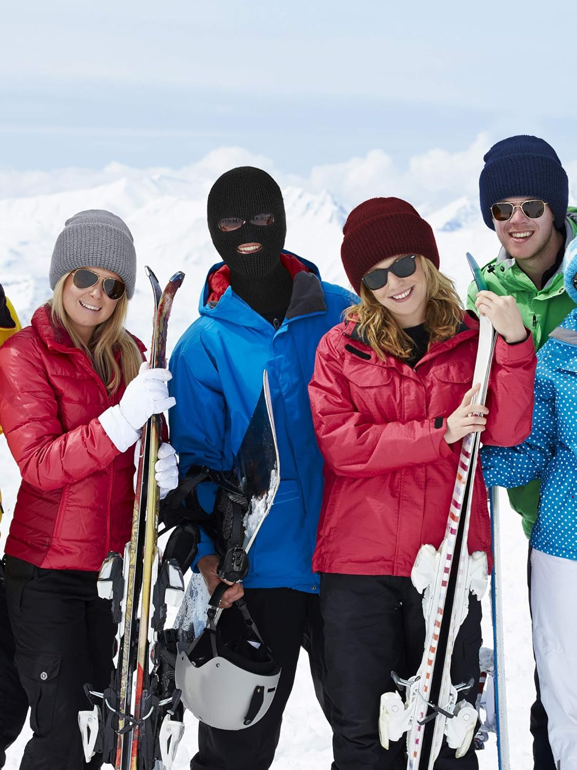 3 Pcs Knit Ski Masks for Men Winter Balaclava Face Mask 3 Hole 2 Hole Warm Full Face Cover for Women Outdoor Sports