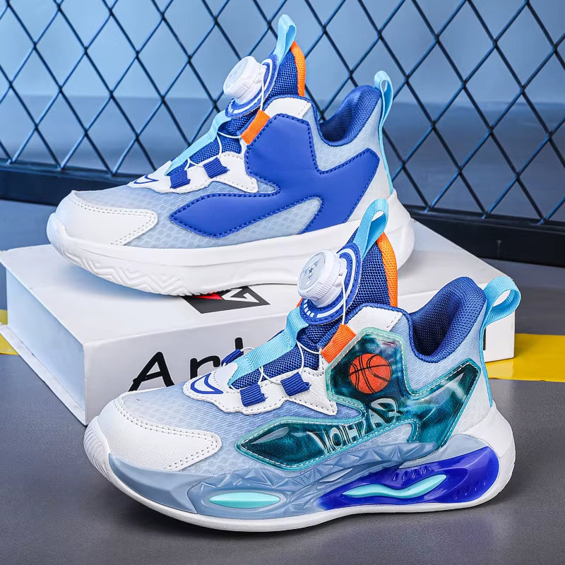 New Leather Kids Outdoor Running Shoes Boys Shoes Sneakers Fashion Casual Walking Studen Non-Slip Basketball Shoes