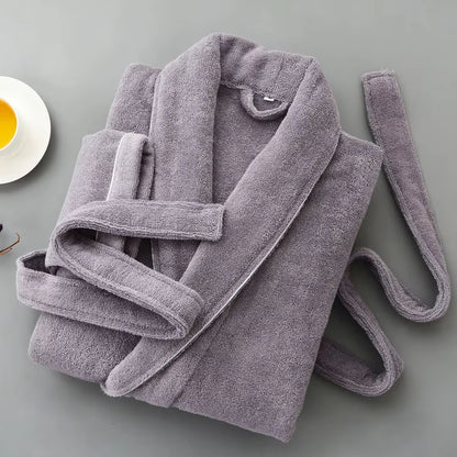 Winter Warm Homewear Casual New Robe Men Women Toweling Terry Robe100% Cotton Bathrobe Soft Ventilation Sleeprobe Casual