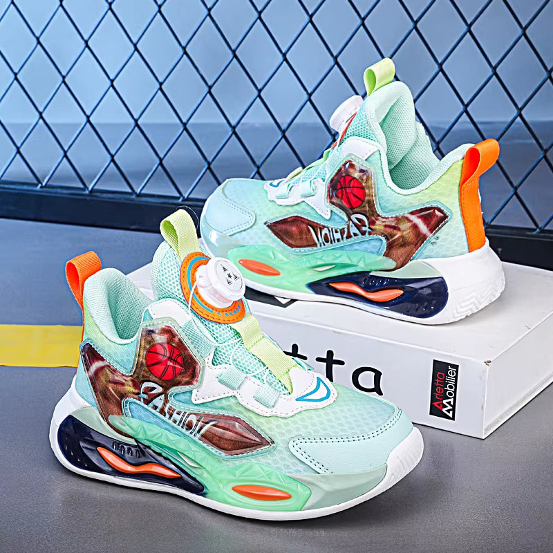 New Leather Kids Outdoor Running Shoes Boys Shoes Sneakers Fashion Casual Walking Studen Non-Slip Basketball Shoes