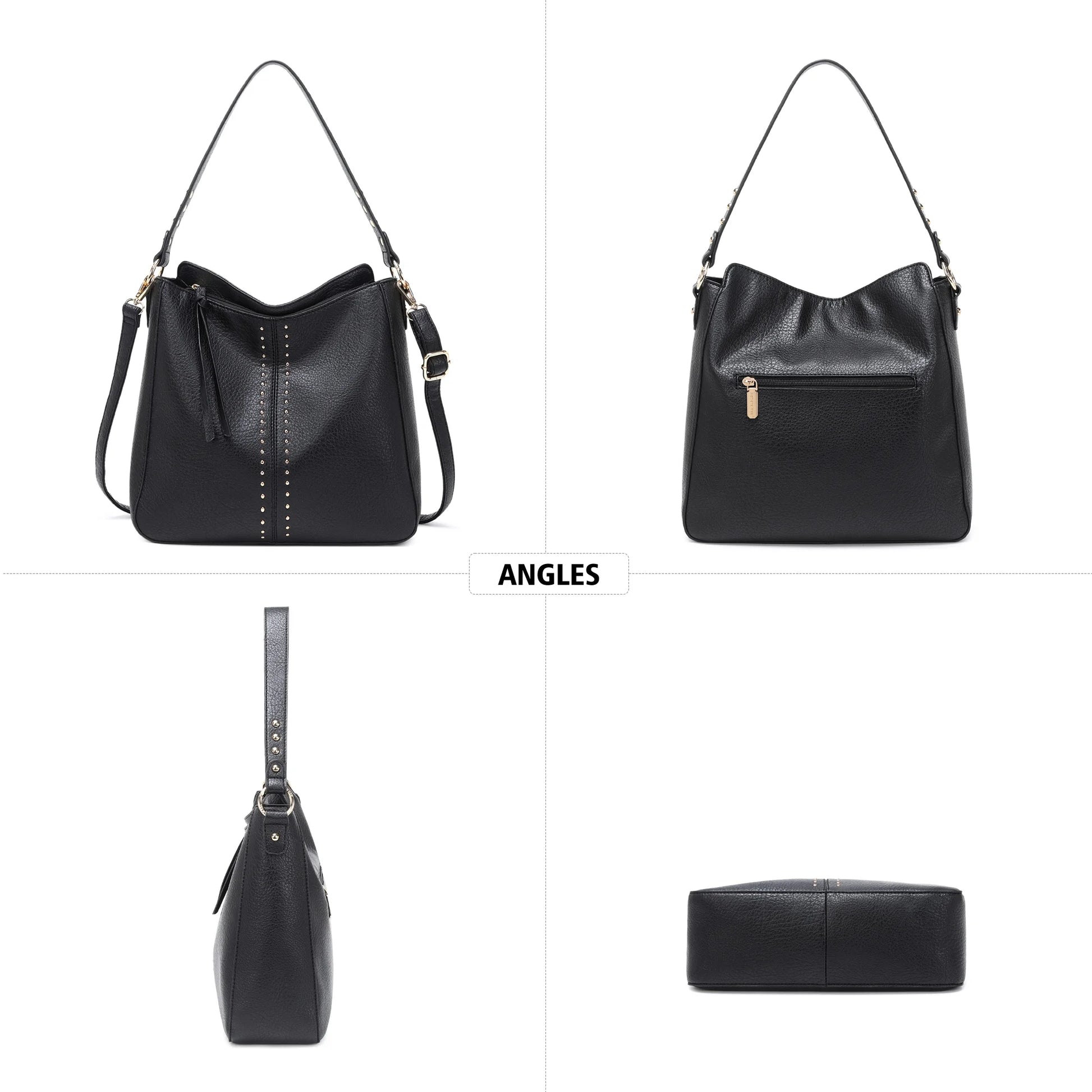 Hobo Bag for Women Crossbody Purse and Handbags Ladies Chic Shoulder Bags, Black