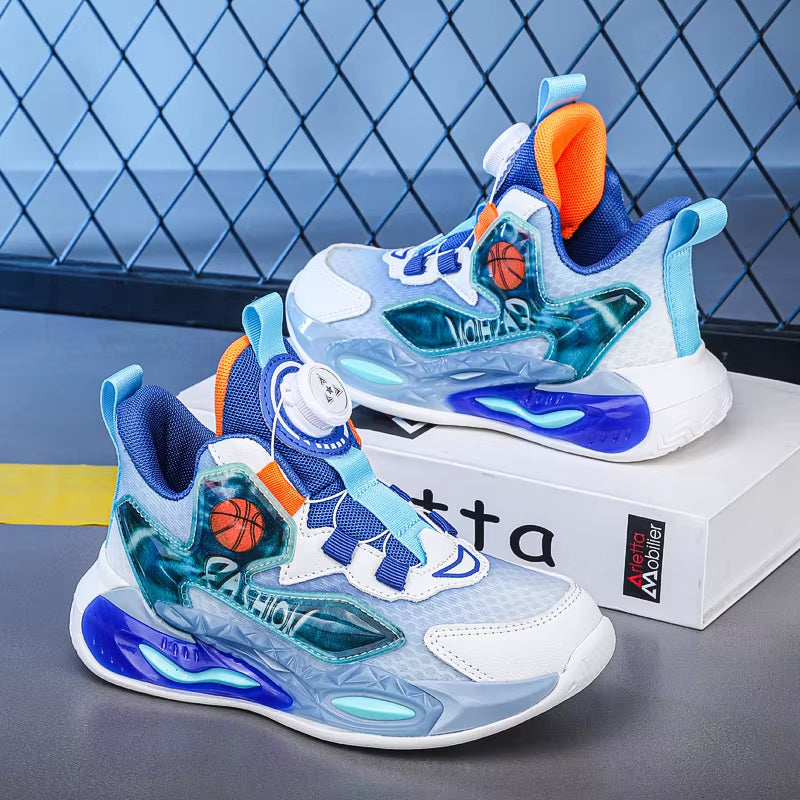 New Leather Kids Outdoor Running Shoes Boys Shoes Sneakers Fashion Casual Walking Studen Non-Slip Basketball Shoes