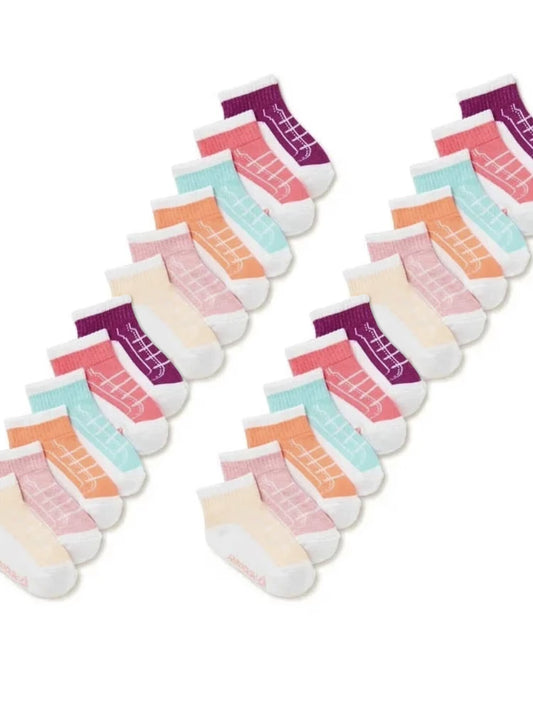 Baby and Toddler Quarter Socks, 24-Pack, Size 6M- 5T