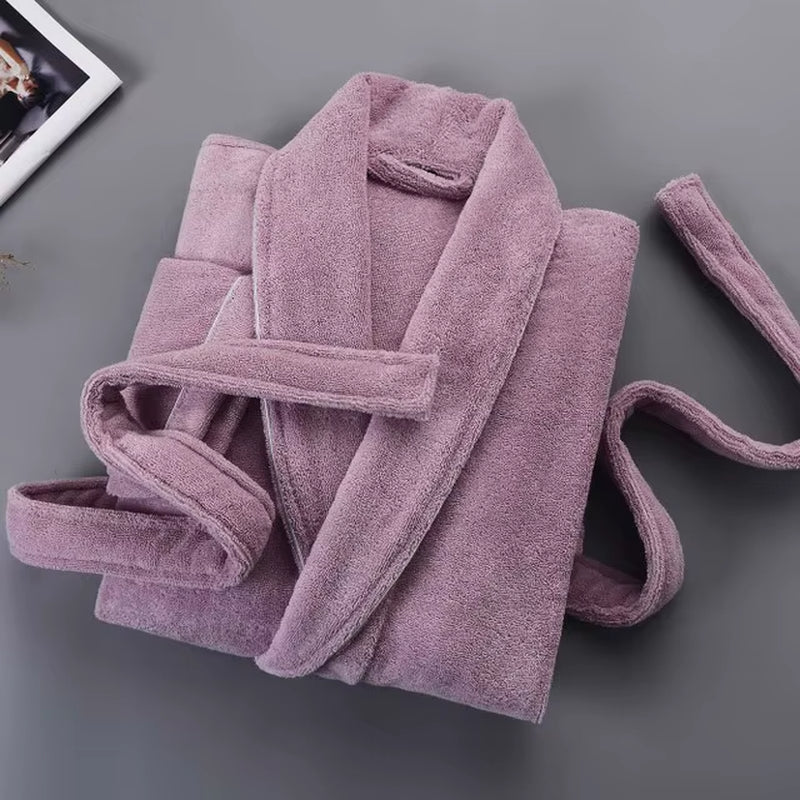 Winter Warm Homewear Casual New Robe Men Women Toweling Terry Robe100% Cotton Bathrobe Soft Ventilation Sleeprobe Casual