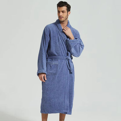 Winter Warm Homewear Casual New Robe Men Women Toweling Terry Robe100% Cotton Bathrobe Soft Ventilation Sleeprobe Casual