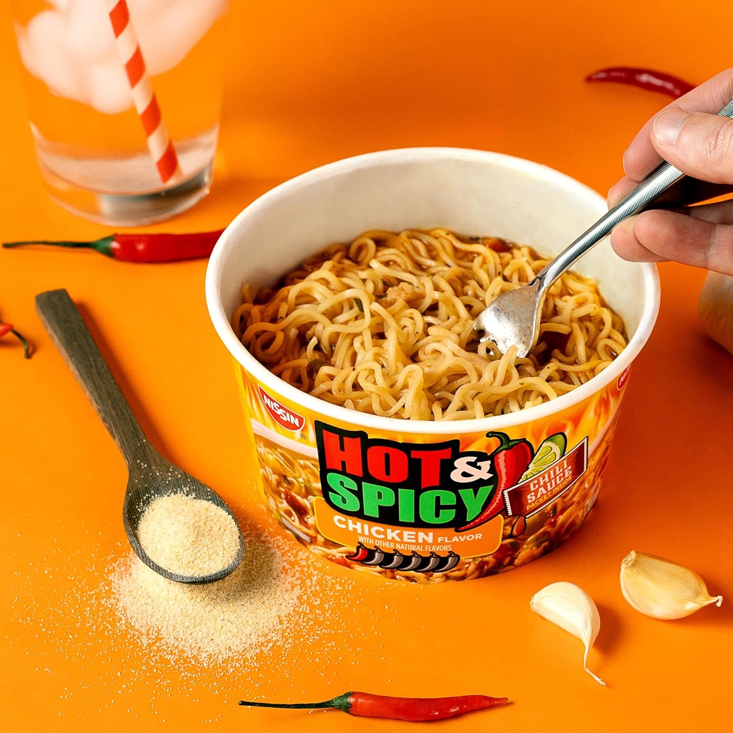 Hot & Spicy Ramen Noodle Soup, Chicken, 3.32 Ounce (Pack of 6)