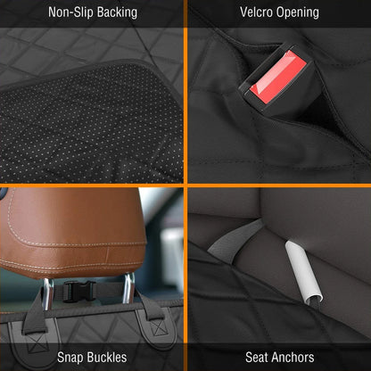 Pet Dog Car Seat Cover for Back Seat, Waterproof Bench Car Seat Protector for Dogs Kids, Non-Slip Reat Seat Cover Universal Size Fits Cars, Trucks, SUV, Orange