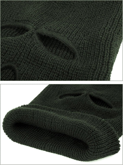 4 Pcs 3 Holes Ski Mask Full Face Cover Outdoor Balaclava Winter Knitted Neck Gaiter for Halloween Sports Cycling