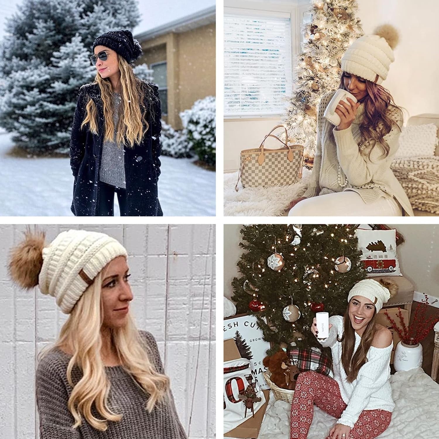 Womens Winter Hat Slouchy Beanie for Women Knitted Winter Hats