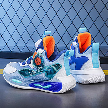 New Leather Kids Outdoor Running Shoes Boys Shoes Sneakers Fashion Casual Walking Studen Non-Slip Basketball Shoes