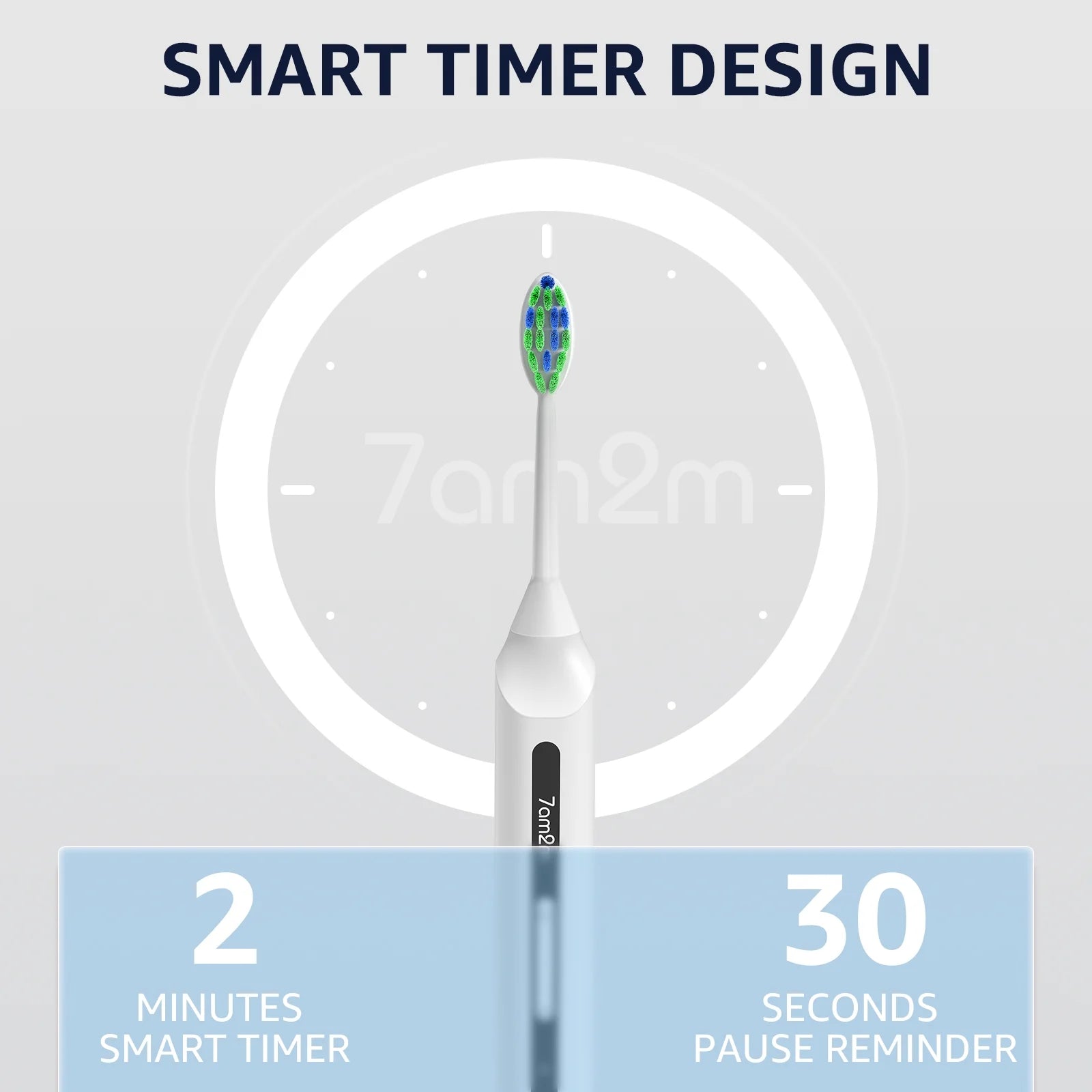 Sonic Electric Toothbrush, High Power Rechargeable Toothbrushes, with 8 Brush Heads for Adults and Kids, 15 Adjustable Modes, Built-In 2-Minute Smart Timer, 4 Hours Fast Charge, White
