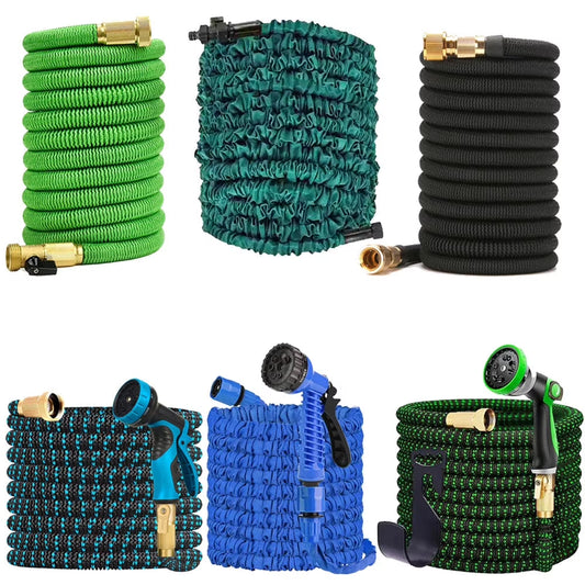 75Ft Expanding Garden Hose Heavy Duty Flexible No-Kink Expandable Extra-Strength Water Hose with Multi-Setting Spray Nozzle and Hose Holder Blue Green Black - 25Ft 50Ft 75Ft 100Ft 150Ft