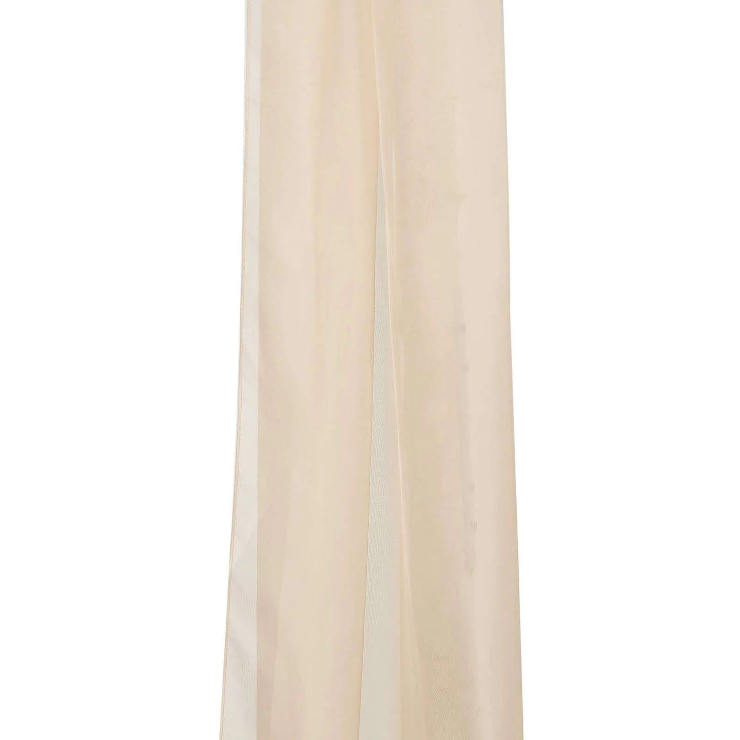 18Ft Nude Sheer Organza Curtain Panels, Window Scarf Valance Wedding Arch Draping Fabric for Top Table Event Party Home Decor Stair Bow Backdrop Curtain Decoration
