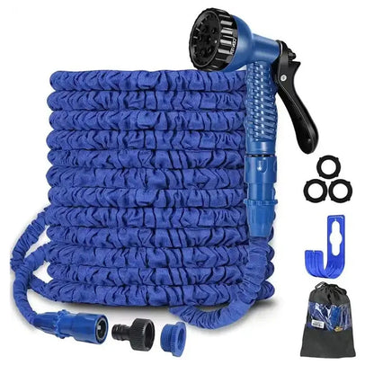 75Ft Expanding Garden Hose Heavy Duty Flexible No-Kink Expandable Extra-Strength Water Hose with Multi-Setting Spray Nozzle and Hose Holder Blue Green Black - 25Ft 50Ft 75Ft 100Ft 150Ft