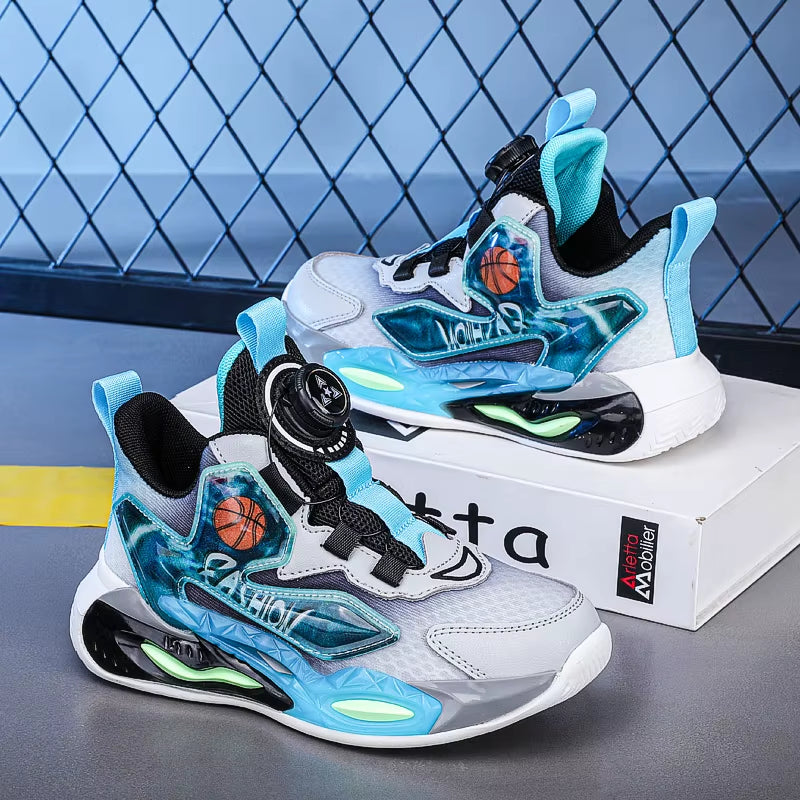 New Leather Kids Outdoor Running Shoes Boys Shoes Sneakers Fashion Casual Walking Studen Non-Slip Basketball Shoes