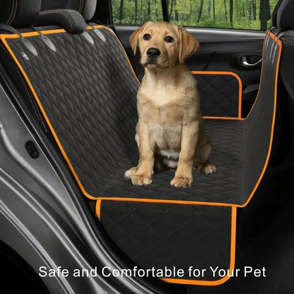 Pet Dog Car Seat Cover for Back Seat, Waterproof Bench Car Seat Protector for Dogs Kids, Non-Slip Reat Seat Cover Universal Size Fits Cars, Trucks, SUV, Orange