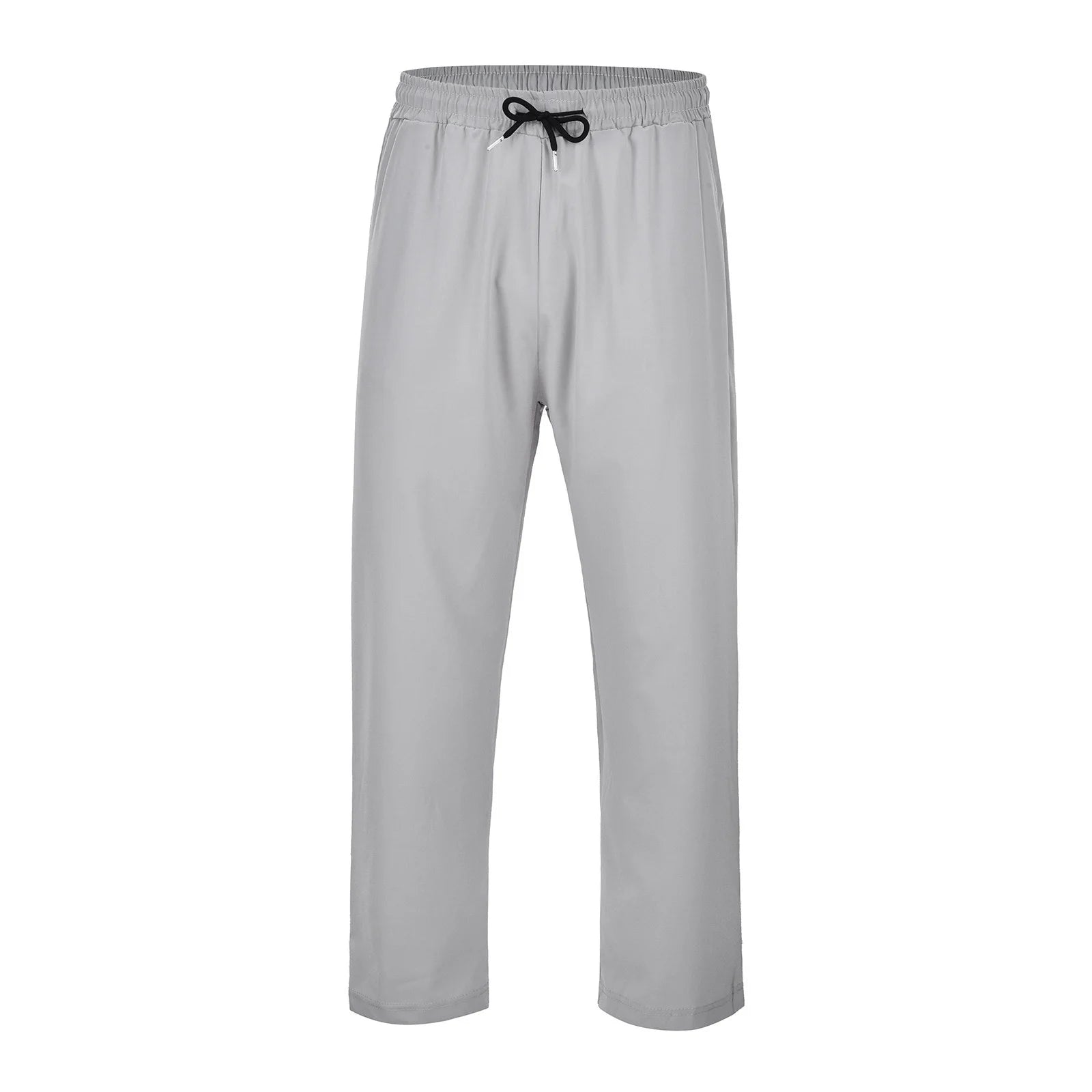 Mens Wide Leg Athletic Pants Loose Fit Drawstring Jogging Sweatpants with Pockets Running Workout Pants Casual Lounge Pants Grey