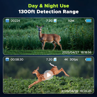 Night Vision Goggles for Adults, 112 MP 4K Night Vision Binoculars 12X Zoom & 5000Mah Battery, 64GB Card Included, Infrared Vision, 1300Ft Range, Perfect for Hunting, Camping & Security